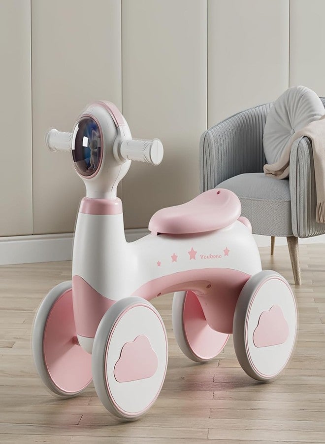 Hexwell دراجة التوازن للأطفال من هيكسويل مع موسيقى، أول لعبة ركوب للأطفال من عمر سنة إلى 3 سنوات - دراجة توازن خفيفة الوزن للاستخدام الداخلي والخارجي، مناسبة للبنات والأولاد من عمر سنة إلى 4 سنوات - لون وردي - Image 1